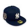 Yankees 00 SS New Era 59FIFTY Light Navy Fitted Hat Khaki Bottom