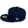 Yankees 00 Subway Series New Era 59FIFTY Light Navy Fitted Hat Gray Bottom