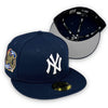 Yankees 00 Subway Series New Era 59FIFTY Light Navy Fitted Hat Gray Bottom