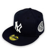 Yankees 43 WS New Era 59FIFTY Navy Fitted Hat Green Bottom