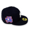 Yankees 75 WS New Era 59FIFTY Navy Fitted Hat Grey Bottom