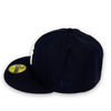 Yankees 75 WS New Era 59FIFTY Navy Fitted Hat Grey Bottom
