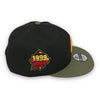 Yankees 99 WS. 9FIFTY New Era Black & Olive Snapback Hat Red Bottom