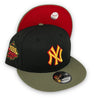 Yankees 99 WS. 9FIFTY New Era Black & Olive Snapback Hat Red Bottom