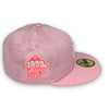 Yankees 99 WS 59Fifty New Era Fitted Pink Hat Gray Bottom