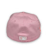 Yankees 99 WS 59Fifty New Era Fitted Pink Hat Gray Bottom