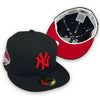 New York Yankees 99 WS New Era 59FIFTY Black Fitted Hat Red Bottom