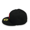 Yankees 99 WS New Era 59FIFTY Black Fitted Hat Red Bottom