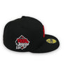 New York Yankees 99 WS New Era 59FIFTY Black Fitted Hat Red Bottom