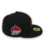 Yankees 99 WS New Era 59FIFTY Black Fitted Hat Red Bottom