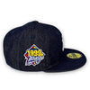 Yankees 99 WS New Era 59FIFTY Denim Navy Fitted Hat Gray Bottom