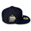 Yankees 99 WS New Era 59FIFTY Denim Navy & Light Navy Fitted Hat Red Bottom