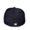 Yankees 99 WS New Era 59FIFTY Denim Navy & Light Navy Fitted Hat Red Bottom