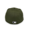 Yankees 99 WS New Era 59FIFTY Olive & Black Fitted Hat Grey Bottom