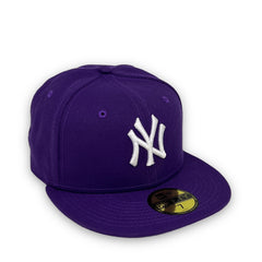 New York Yankees TEAM-BASIC Purple-White Fitted Hat