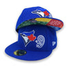 Bandana Color Coll. Toronto Blue Jays Patch New Era 59FIFTY Fitted Blue Hat  Mix Color Bottom