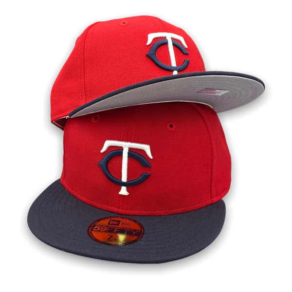 Minnesota Twins Basic Authentic Collection New Era 59FIFTY Red & Navy Blue Hat